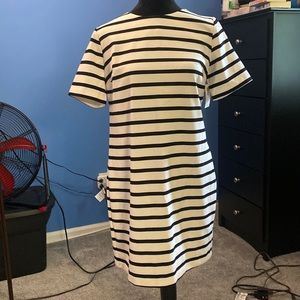 Black and white striped dress